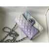 Chanel classic multicolor light blue CF flap bag 20cm