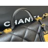 Chanel 22k Calfskin & Gold-Tone Metal Black Mini Bag