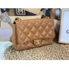 Chanel brown lampskin big chain flap bag