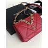 Chanel Quilted 19 Wallet on Chain WOC Red 2019