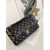 Chanel 2.55 Calfskin Flap Bag Charms 2021 in Black