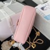 Chanel heart chain pink lambskin bag