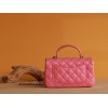 Chanel Top Handle gold hardware pink lambskin mini bag