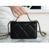 Chanel Quilted 19 Wallet on Chain WOC Black silver hardware 2019