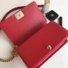 Chanel 25cm Caviar Red leather Boy bag Gold Hardware