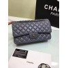 CHANEL 1112 Grey Medium Size 2.55 Lambskin Leather Flap Bag With Gold/Silver Hardware