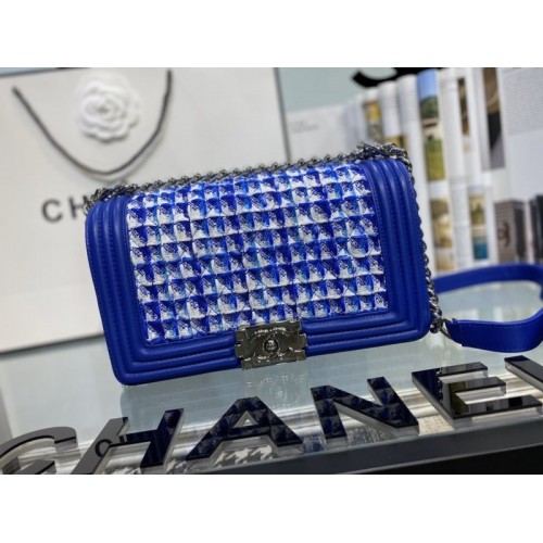 Chanel flap bag blue 25cm