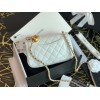 Chanel Lambskin & Gold-Tone Small Metal Flap Bag White 20cm