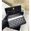 Chanel woc lambskin handle black leather bag