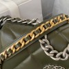 Chanel 19 Flap Lambskin Green Silver Hardware 26cm Bag