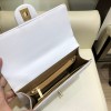 Chanel pearl Woc leather rhombic flap bag in white
