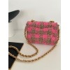 Chanel mini 19 flap tweed pink black bag