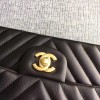 Chanel Calfskin Chevron Quilted 2.55 flap black bag 1112