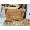 Chanel brown lampskin big chain flap bag