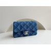 Chanel classic flap blue denim 20cm bag