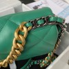 Chanel 19 flap green gold hardware bag 30cm