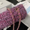 Chanel tweed classic pink flap bag 25cm