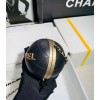 Chanel Black Metal Leather Basket Ball