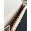 Chanel Woc double chain white leather bag