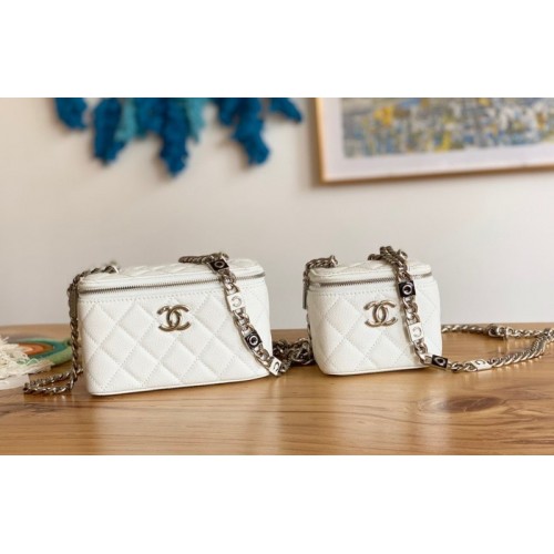 Chanel vanity white caviar COCO letter small/ mini bag