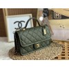 Chanel 22k Calfskin & Gold-Tone Metal Green Bag