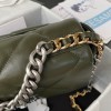 Chanel 19 Flap Lambskin Green Silver Hardware 26cm Bag