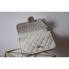 Chanel 22k Calfskin & Gold-Tone Metal White Bag