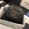 Chanel Calfskin Chain CC Accordion Shoulder Bag Black AS1751