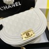 Chanel Small Boy Messenger White Bag