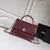 Chanel Coco Flap bag with top handle Black&White&Wine