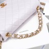 Chanel Shiny Quilted Lambskin Flap Bag White