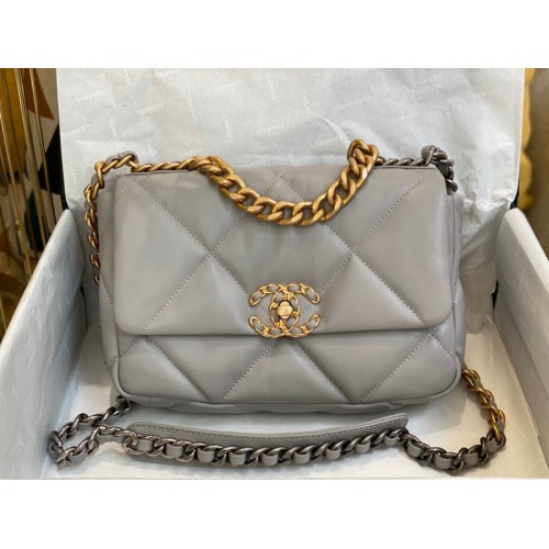 Chanel 19 flap gray bag 26cm