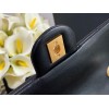 Chanel Lambskin & Gold-Tone Small Metal Flap Bag Black 20cm