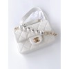 Chanel flap lampskin pearl white bag