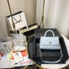 Chanel Coco Grained Calfskin Blue Flap Bag 24cm