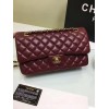 CHANEL 1112 Wine Red Medium Size 2.55 Lambskin Leather Flap Bag With Gold/Silver Hardware