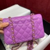 Chanel flapbag purple lambskin bag 20cm