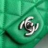 Chanel Caviar Green Silver Flap Bag 20cm