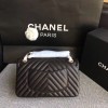 Chanel Calfskin Chevron Quilted 2.55 flap black bag 1112