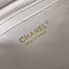 Chanel Palm print calfskin clutch White