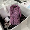 Chanel tweed classic pink flap bag 25cm