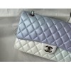 Chanel classic multicolor light blue CF flap bag 25cm