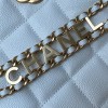 Chanel small tote bag white leather AS3223
