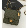 Chanel 22k Calfskin & Gold-Tone Metal Green Mini Bag