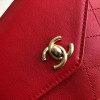 Chanel red gold hardware flap bag