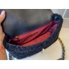 Chanel tweed black flap bag 30cm