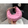 Chanel pink lambskin pouch with chain bag