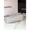 CHANEL 19 Handbag Tweeds Grey AS1160 26cm