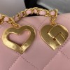 Chanel heart chain pink lambskin bag