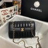 Chanel Calfskin & Vintage Metal Small Flap Bag Black AS1499